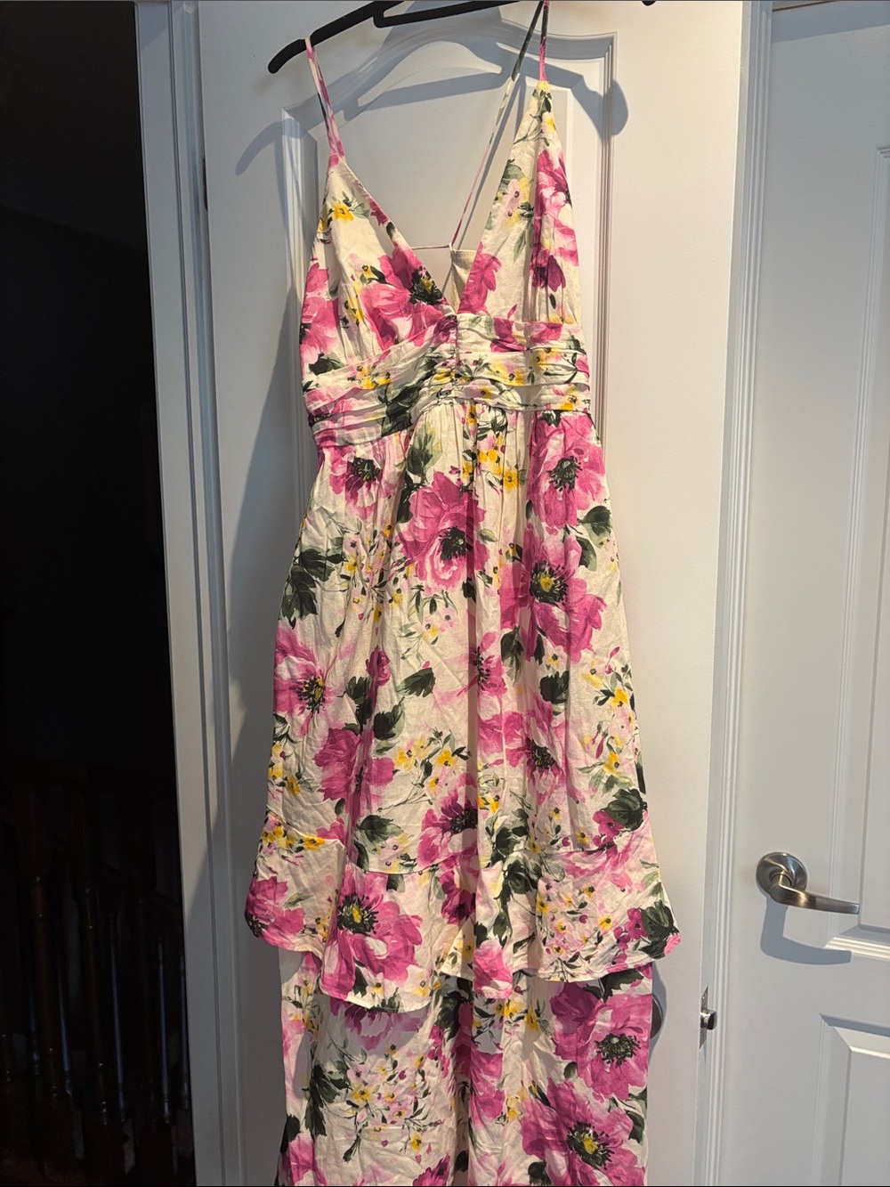 Abercrombie & Fitch Pink and White Floral Maxi Dress